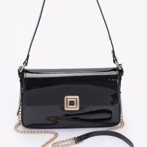 Enamel Flap Shoulder Bag